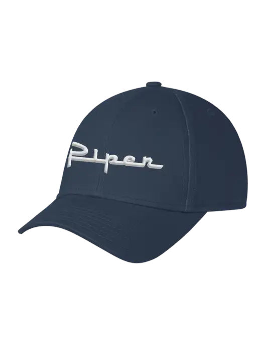 Navy Structured Cap Hook & Loop w/Vintage Piper Puff Logo