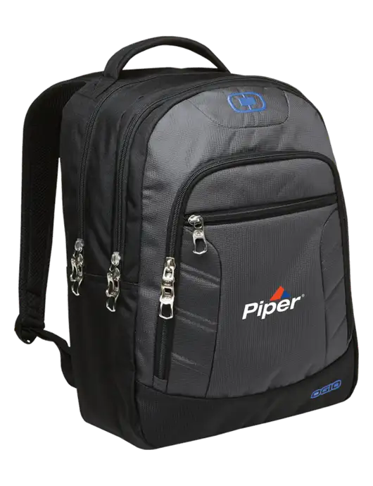 OGIO Dark Grey/Royal Blue Colton Laptop Backpack  w/Piper Logo