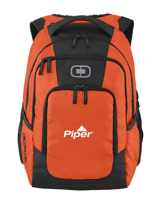 OGIO Orange Logan Laptop Backpack
 w/Piper Logo