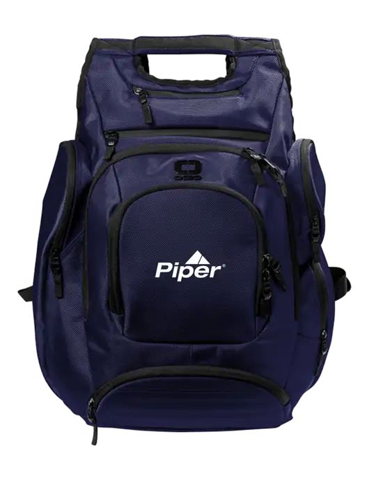 OGIO Navy Metro Ballistic Laptop Backpack w/Piper Logo