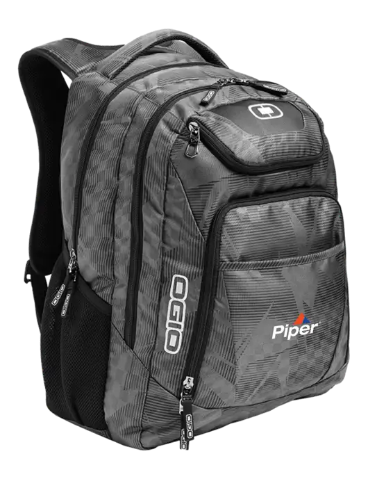 OGIO Race Day Silver Excelsior Laptop Backpack w/Piper Logo