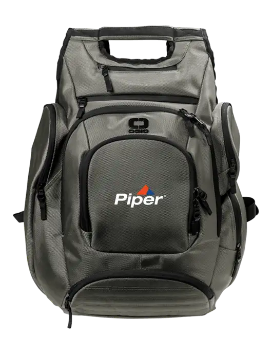 OGIO Medium Grey Metro Ballistic Laptop Backpack w/Piper Logo